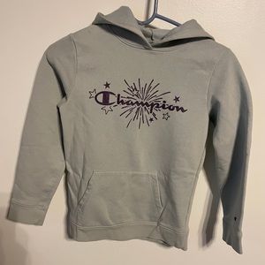 Champion Hoodie Youth Girls Blue & Purple Pull Over Sweater Sweatshirt Sz Medium